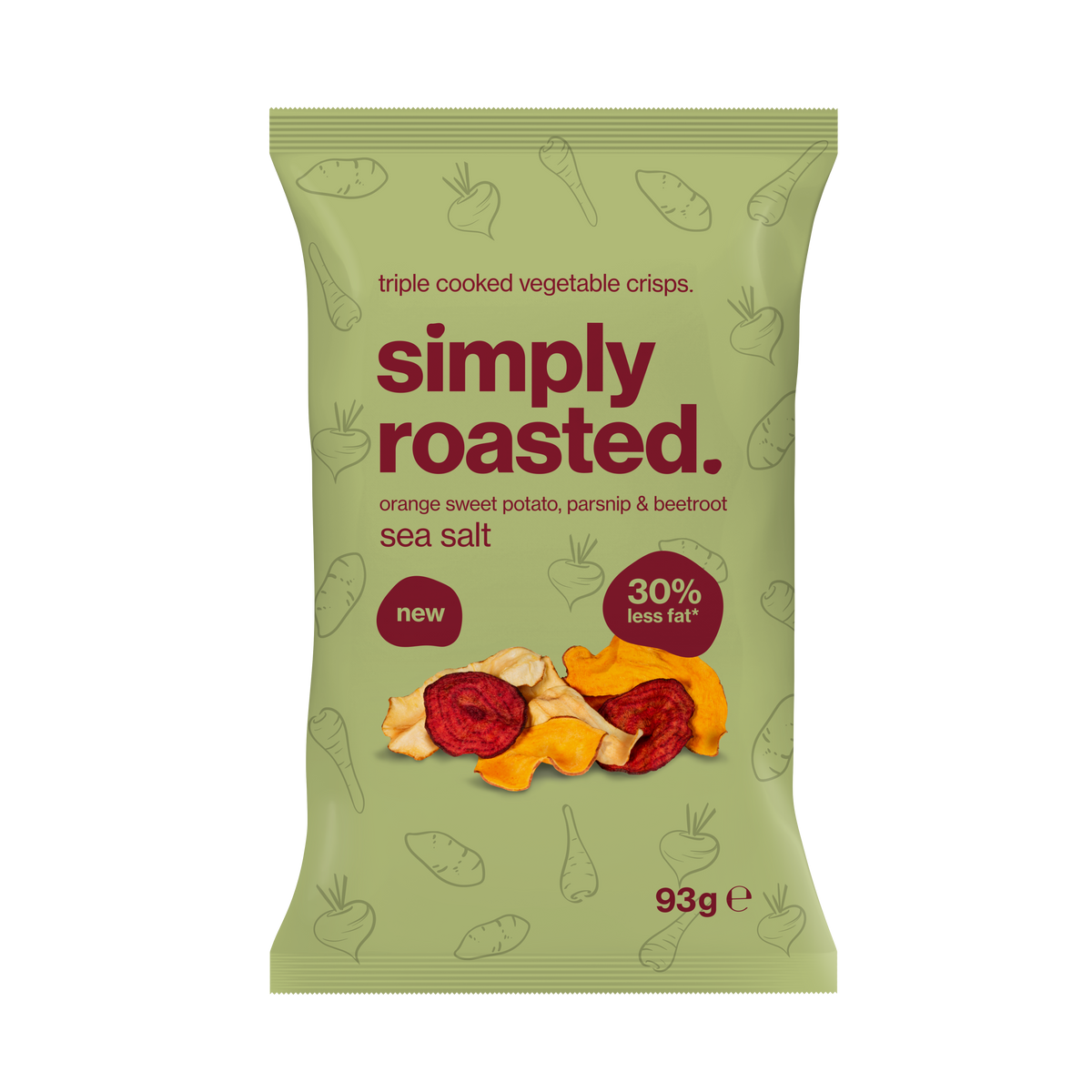 Simply Roasted Sea Salt Veg Crisps 93g Bag