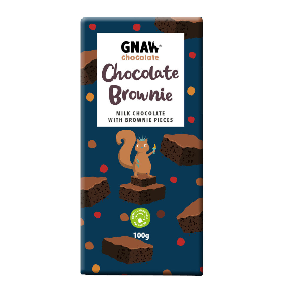 Gnaw Chocolate Brownie Milk Chocolate Bar - 100g