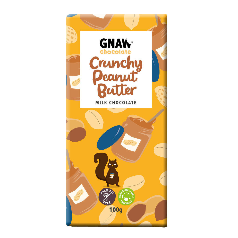 Gnaw Milk Chocolate Crunchy Peanut Butter Bar - 100g