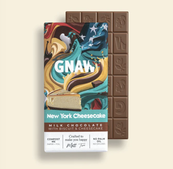 Gnaw New York Cheesecake Milk Chocolate Bar