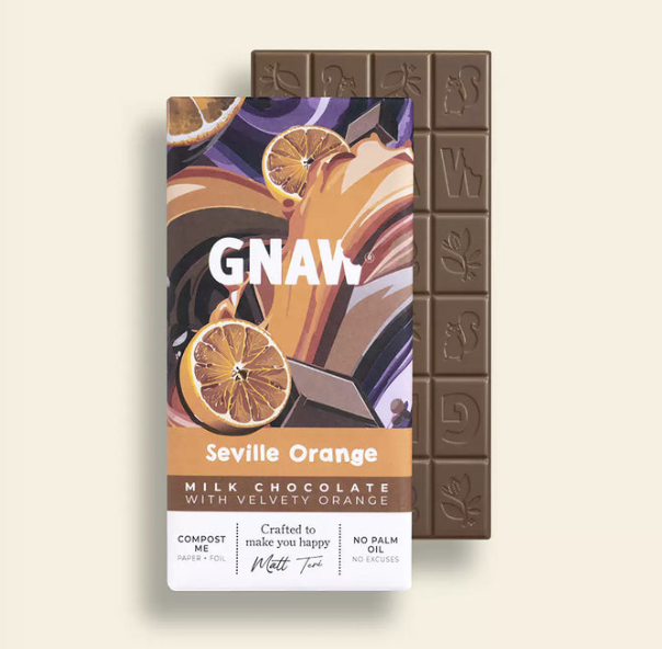 Gnaw Seville Orange Milk Chocolate Bar