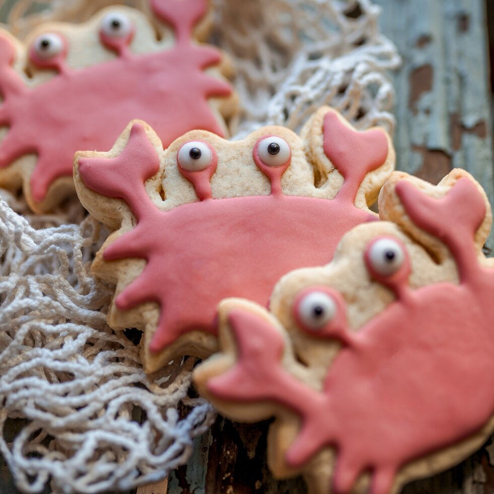 Hand Decorated Biscuits - Crab Shaped