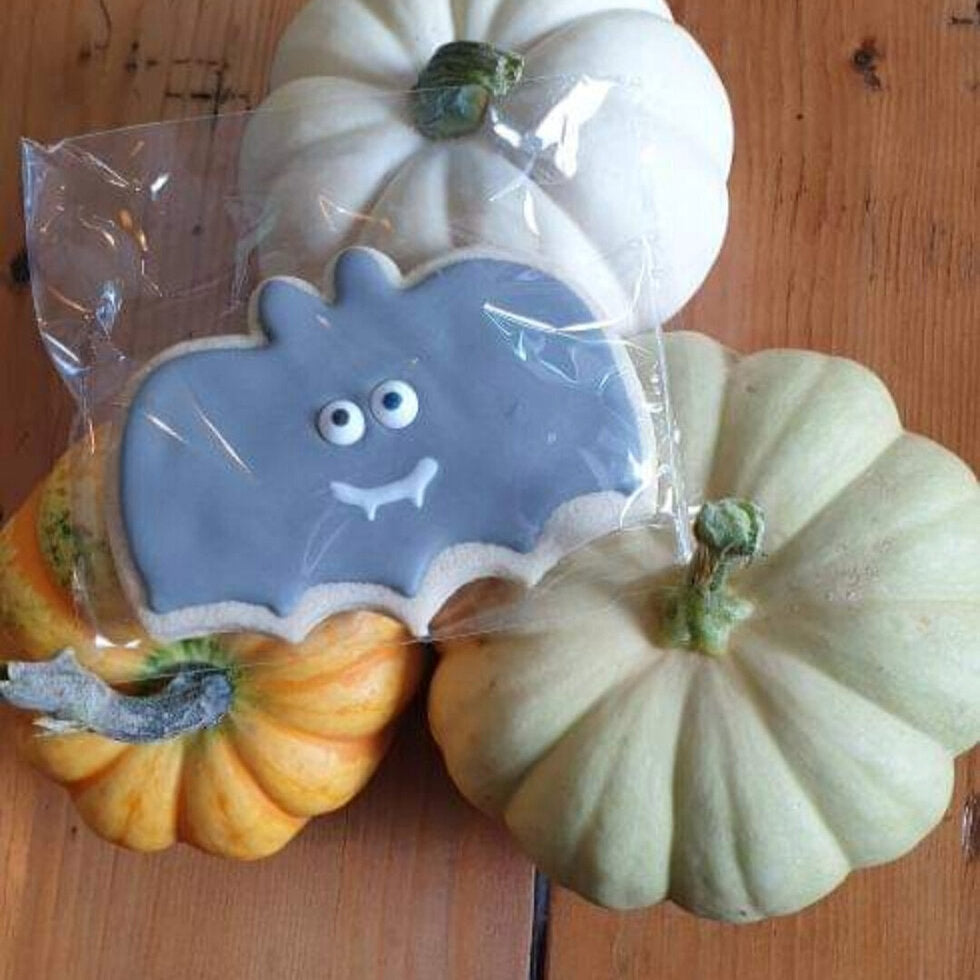 Hand Decorated Biscuits - Bat Shaped