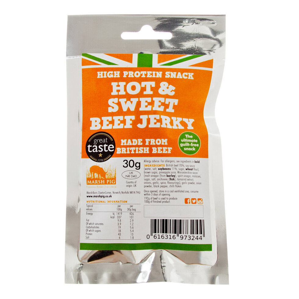 Marsh Pig - Hot & Sweet Beef Jerky 30g