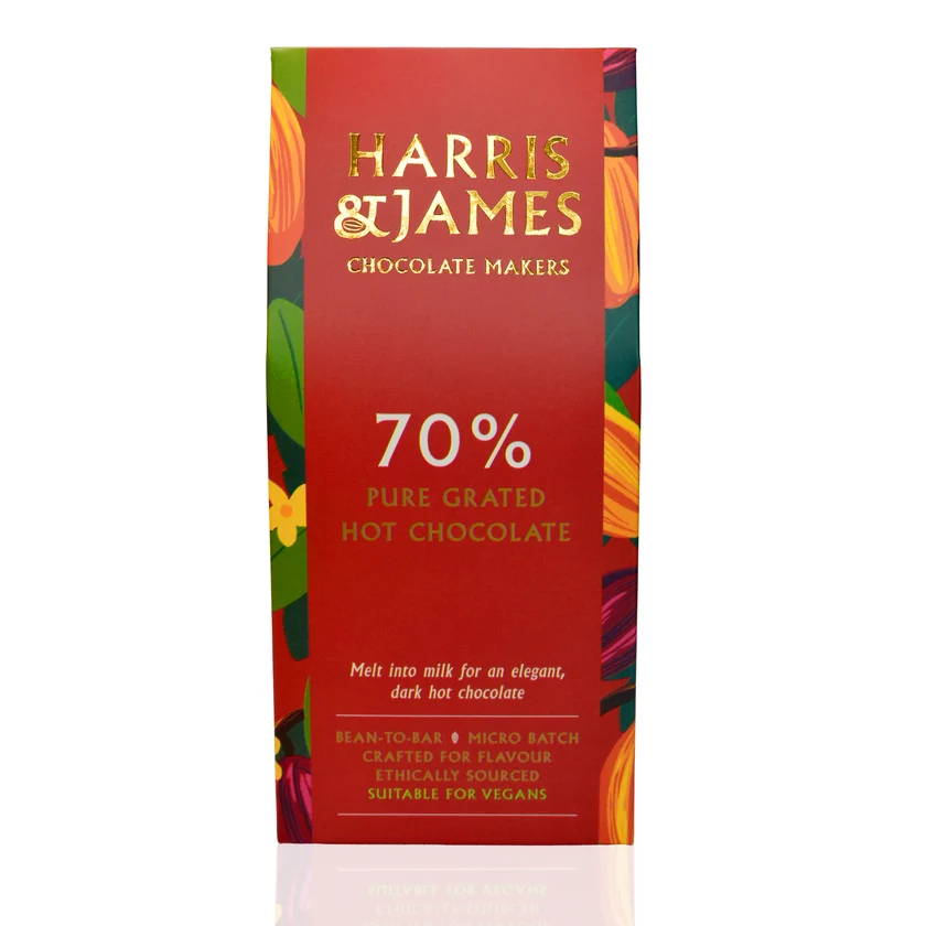 H&J - Hot Chocolate Flakes 70% Classic Dark Chocolate 220g