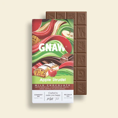 Gnaw - Apple Strudel Chocolate Bar - 80g