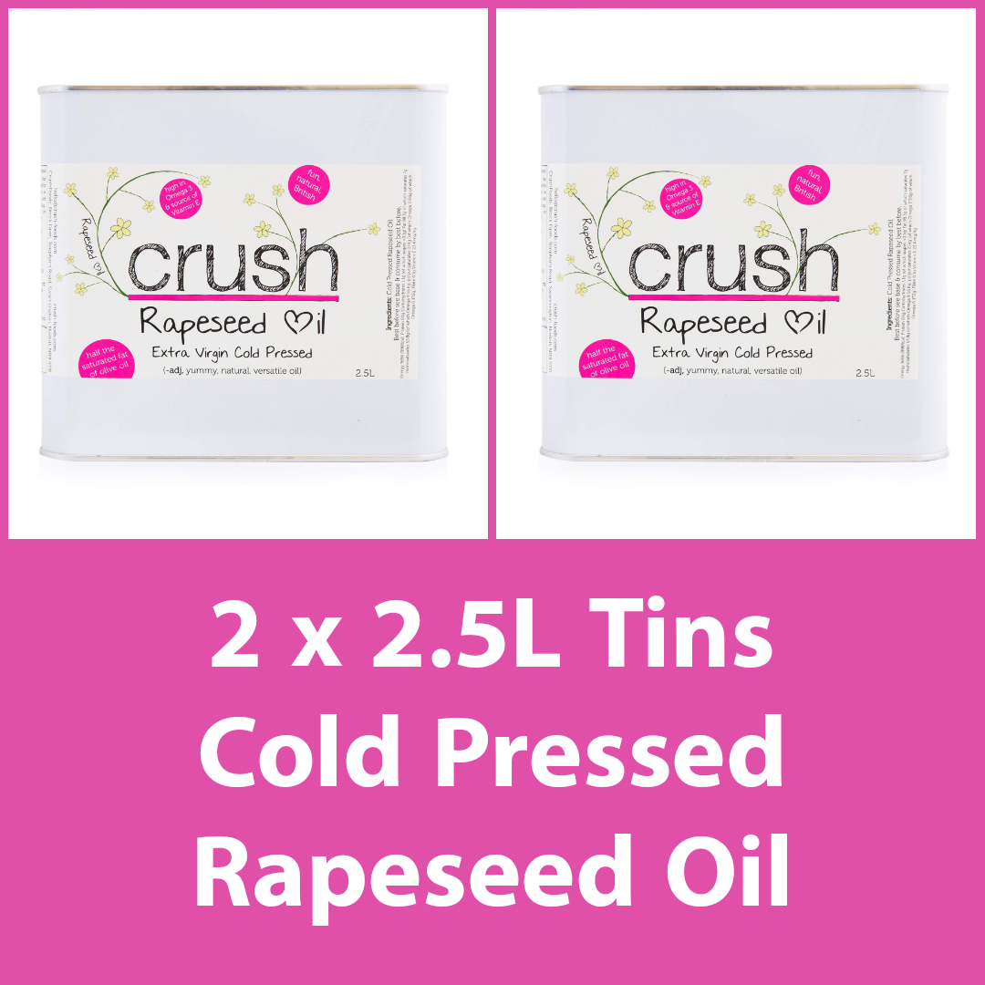 2 x Crush Cold Pressed Rapeseed Oil 2.5 Litre Tins SPECIAL OFFER