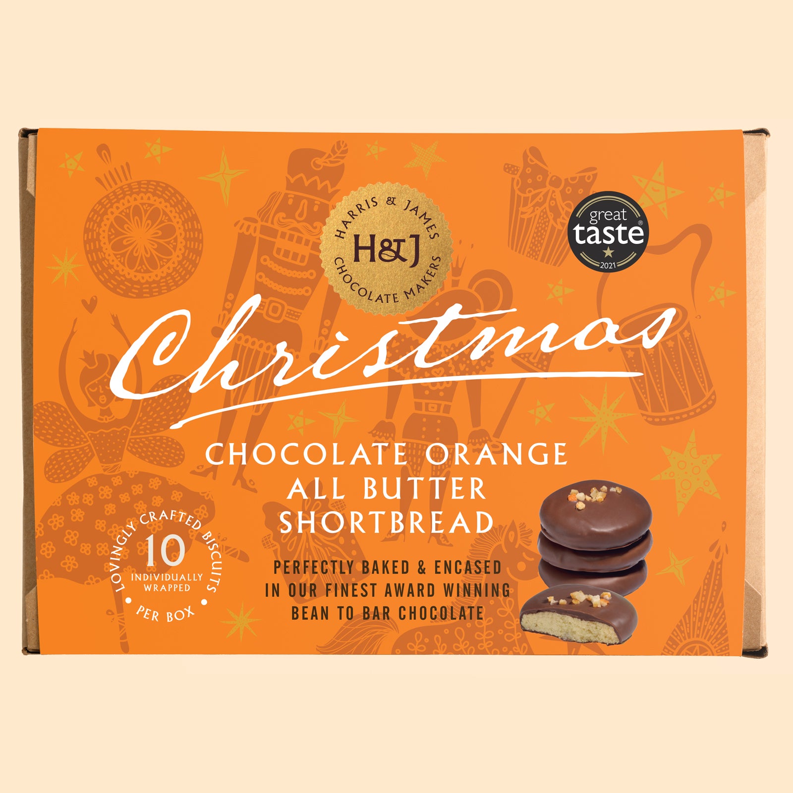 Harris & James- Chocolate Orange All Butter Shortbread Biscuits