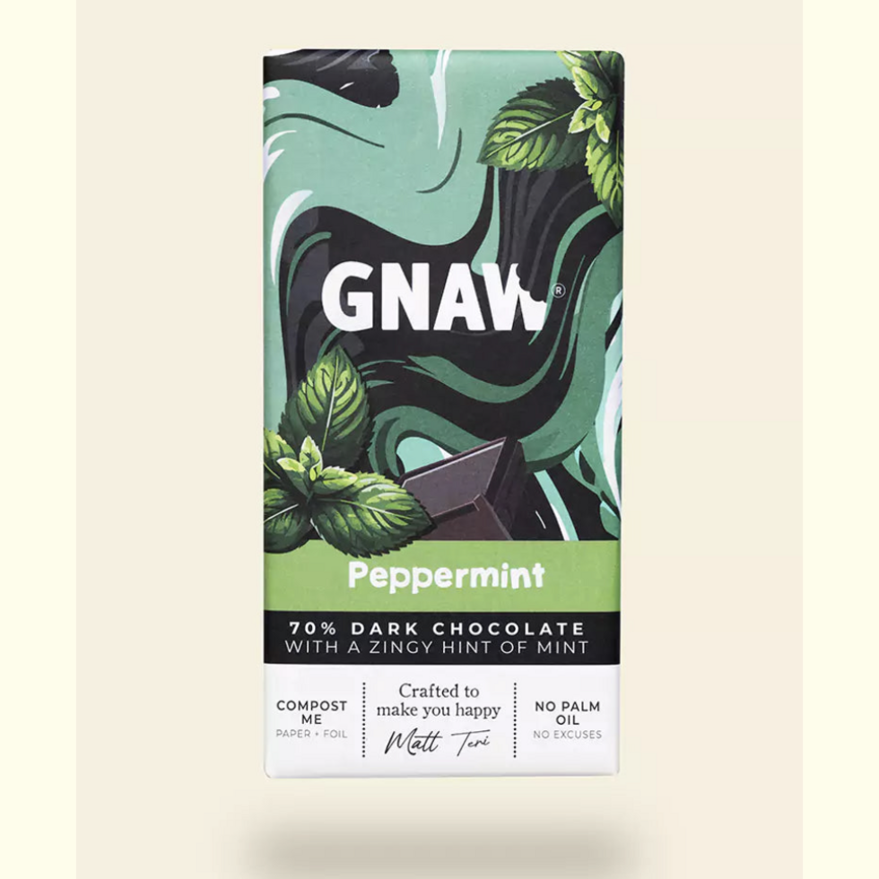 Gnaw 70% Dark Mint Chocolate Bar (Vegan) - 80g