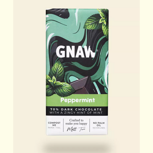 Gnaw 70% Dark Mint Chocolate Bar (Vegan) - 80g