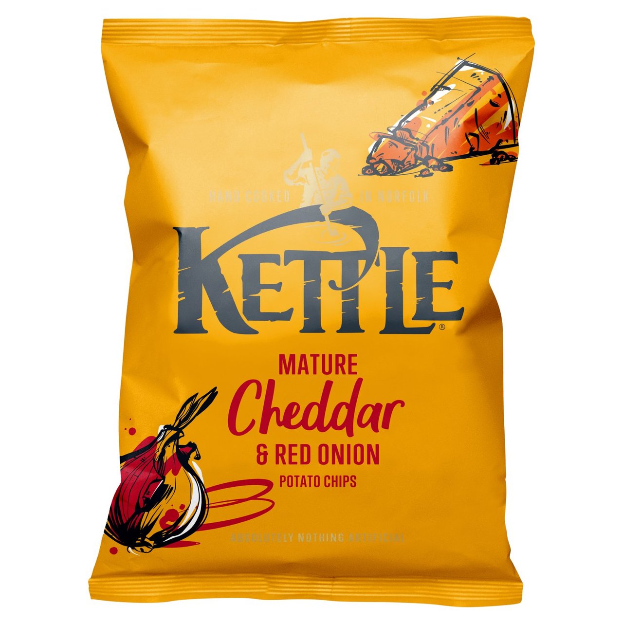 Kettle Foods - Mature Cheddar & Red Onion Crisps - 130G