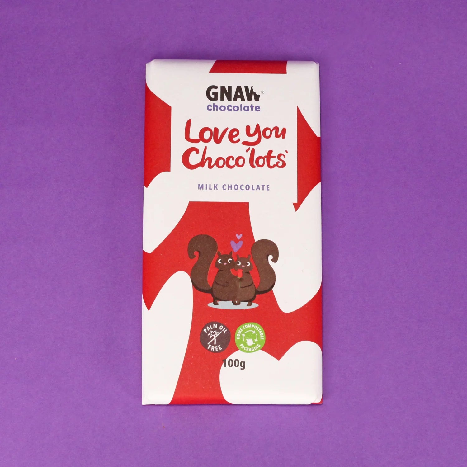 Gnaw Milk 'Love You Chocolots' Chocolate Bar - 100g