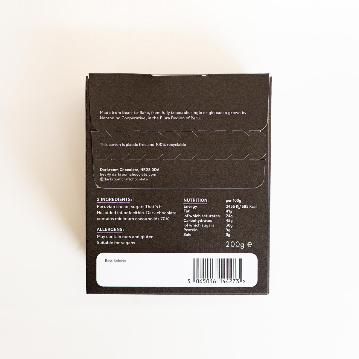 Darkroom - 70% Peru Drinking Chocolate Flakes 200g