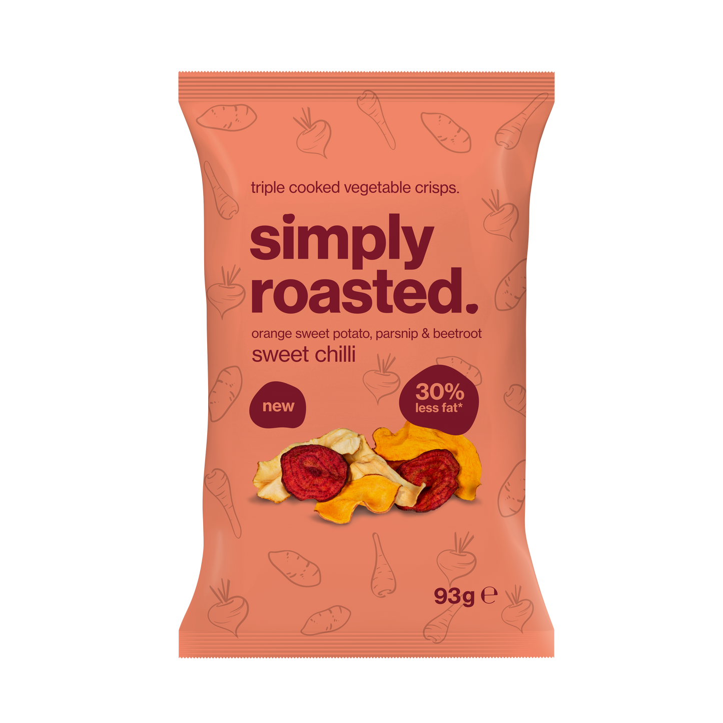 Simply Roasted Sweet Chilli Veg Crisps 93g Bag