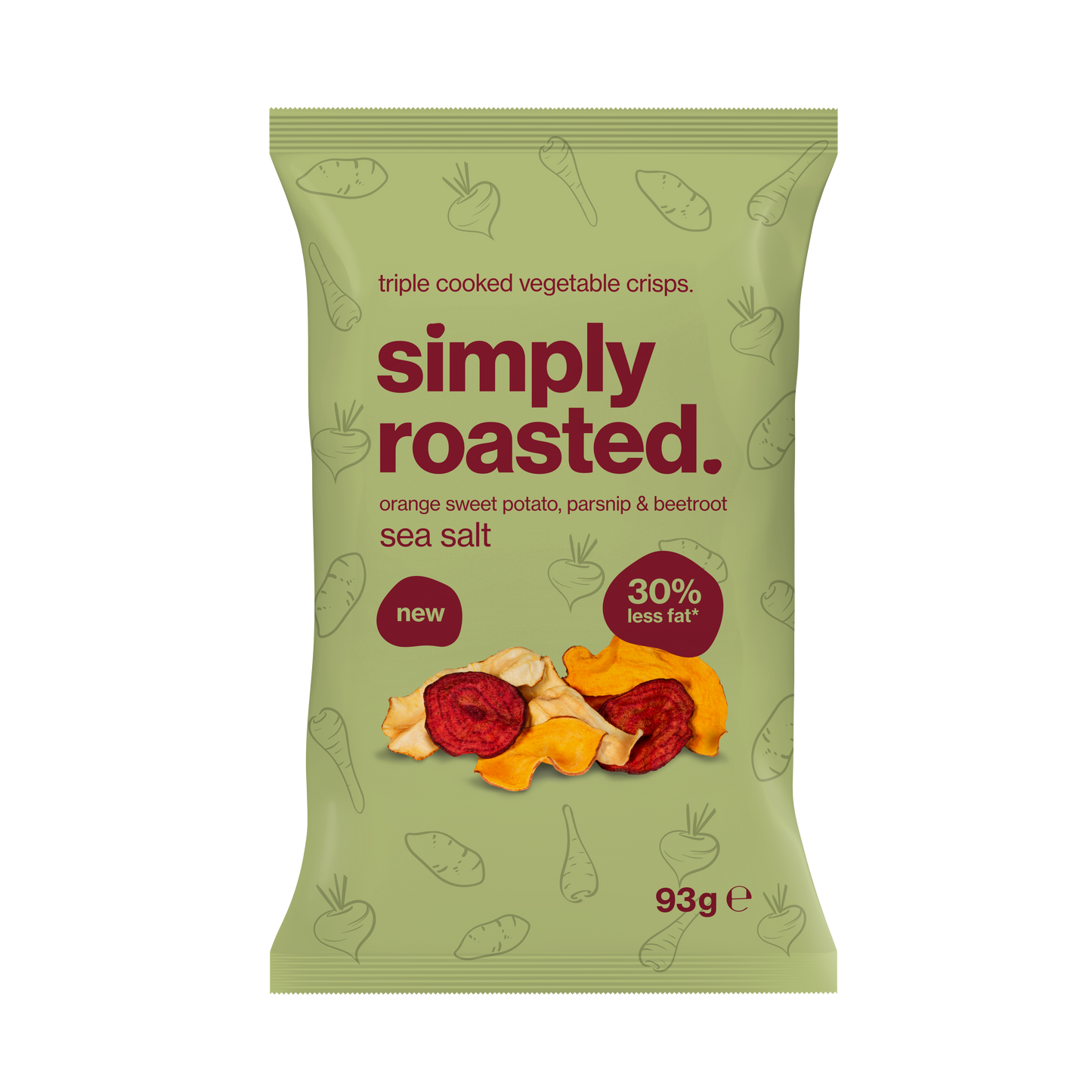 Simply Roasted Sea Salt Veg Crisps 93g Bag