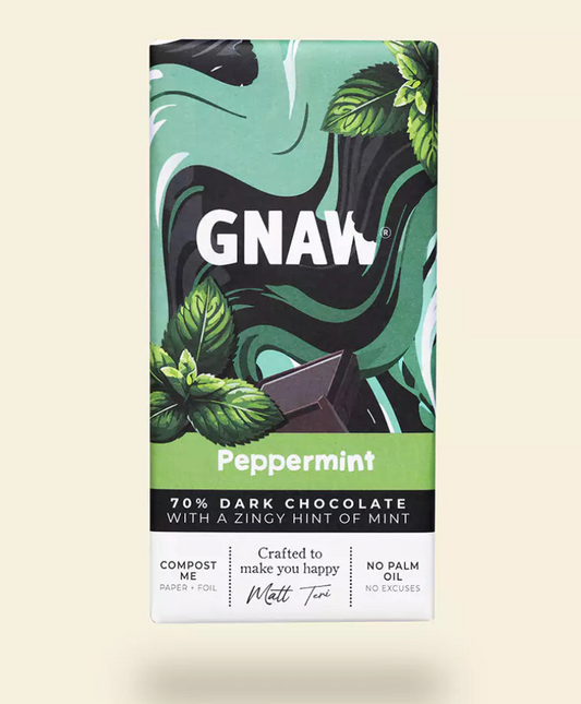 Gnaw 70% Dark Mint Chocolate Bar (Vegan)