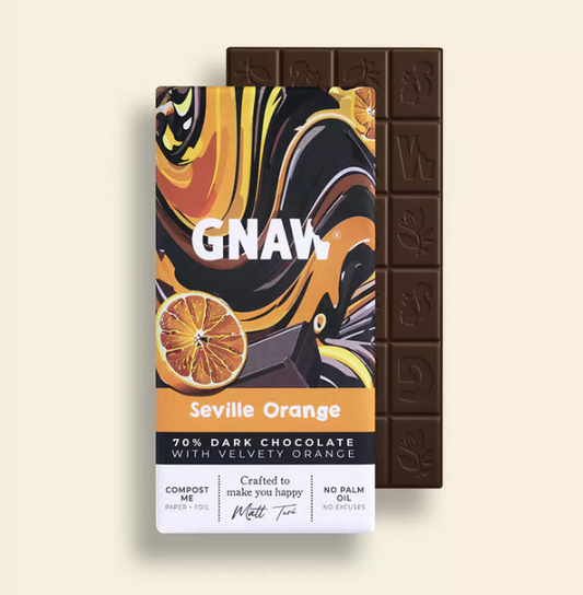 Gnaw 70% Dark Seville Orange Choc Bar