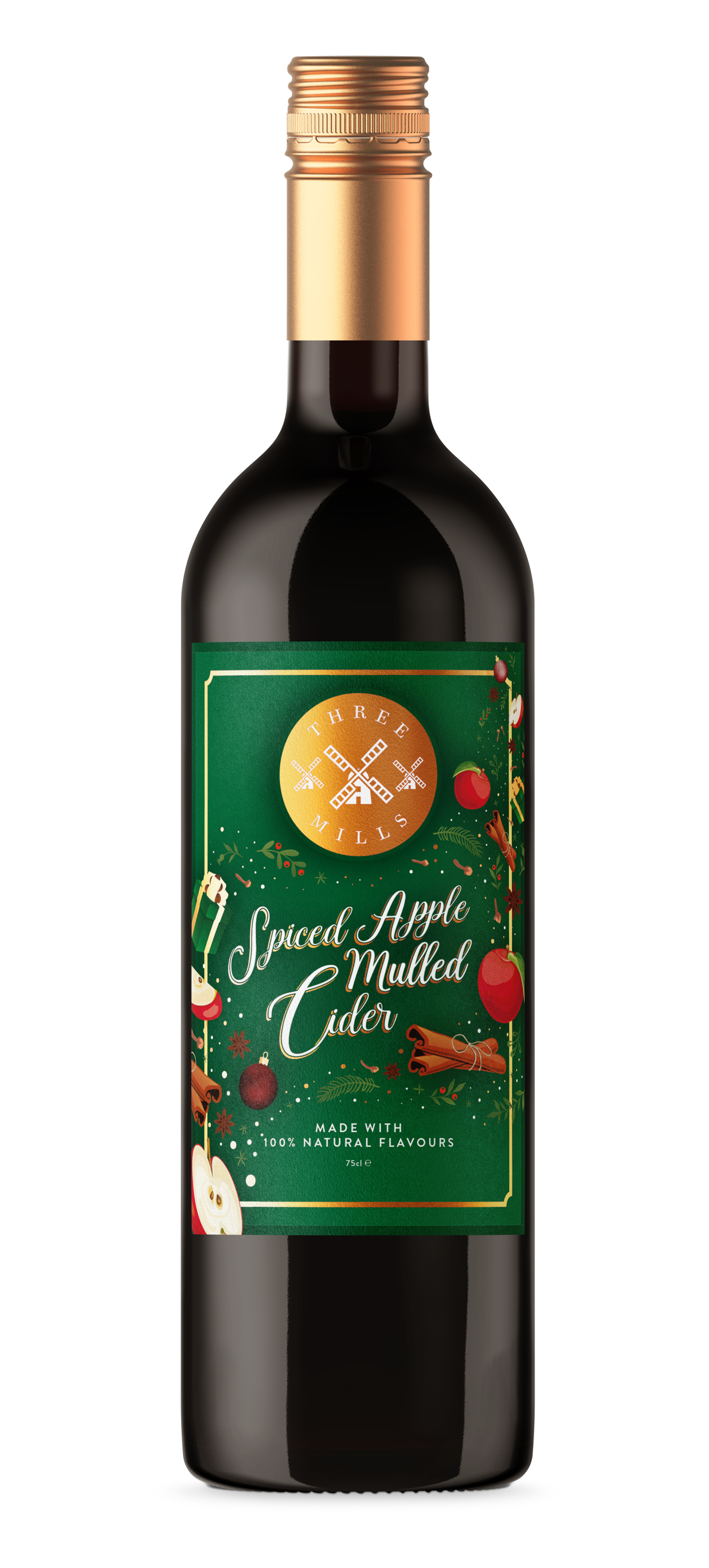 Three Mills - Spiced Apple Mulled Cider (3.4% ABV) - 750ml