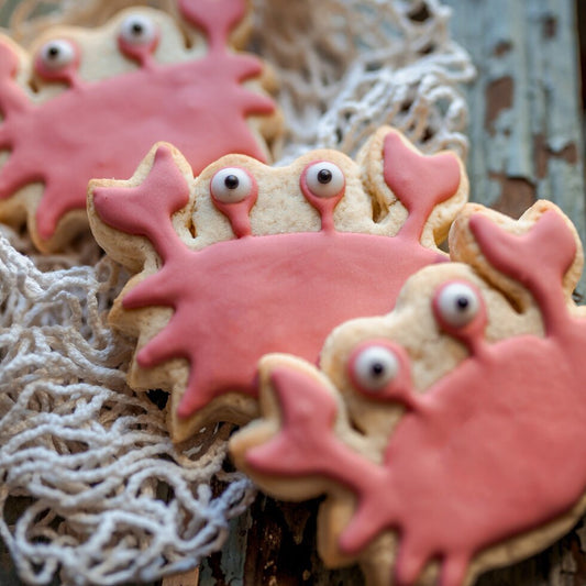 Hand Decorated Biscuits - Crab Shaped