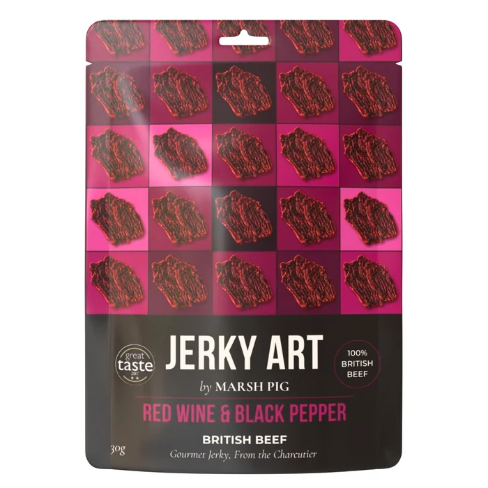 Marsh Pig Red Wine Blk Pepper Jerky - 30g