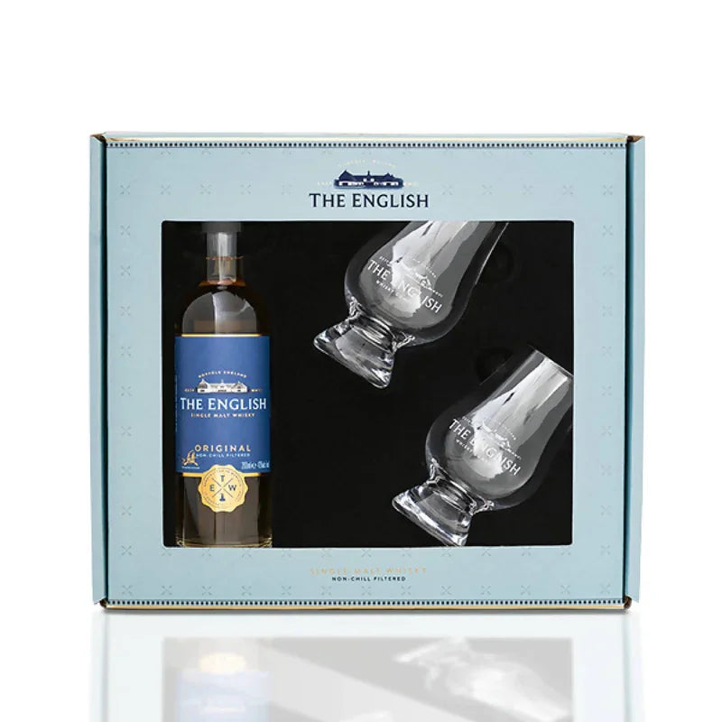 The English [Original & Smokey Whisky + 2 Glasses] Gift Set