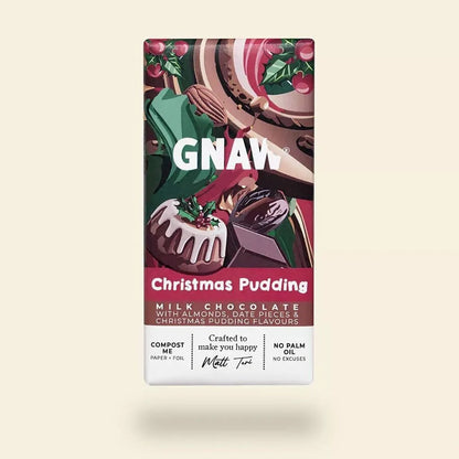 GNAW - Christmas Pudding Milk Chocolate Bar - 80g