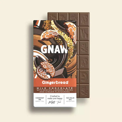 GNAW - Christmas Gingerbread Chocolate Bar - 80g