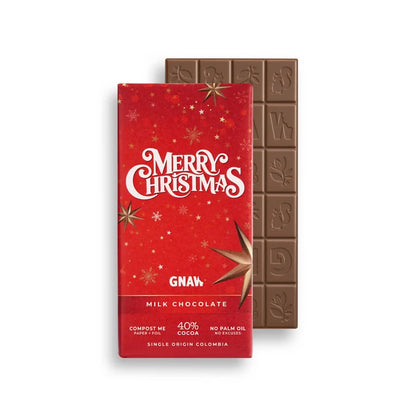 GNAW - Merry Christmas Milk Chocolate Bar - 80g