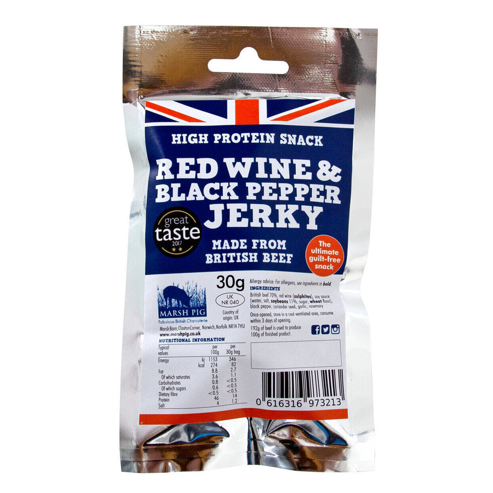 Red Wine & Black Pepper Jerky - 30g