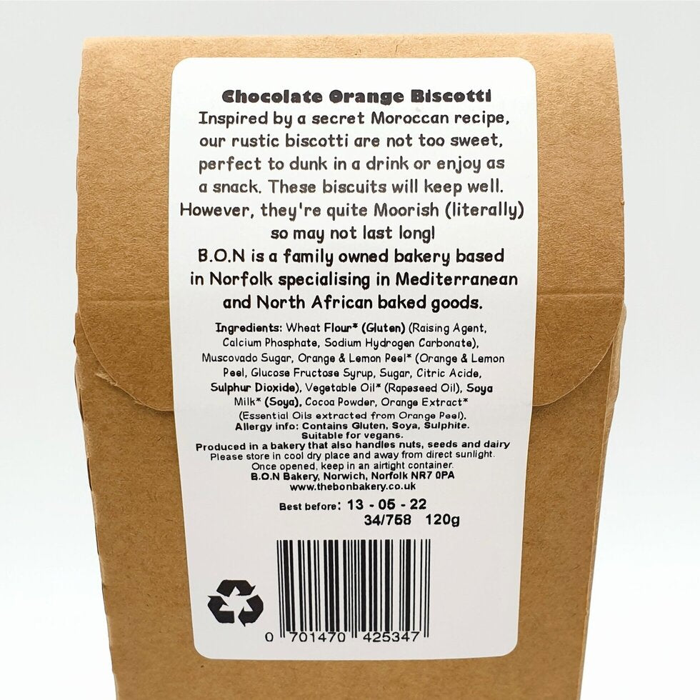 Bon Bakery - Orange & Chocolate Biscotti 120g