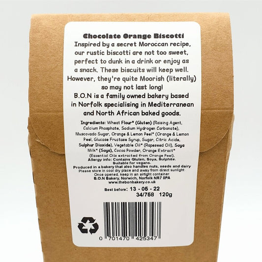 Bon Bakery - Orange & Chocolate Biscotti 120g