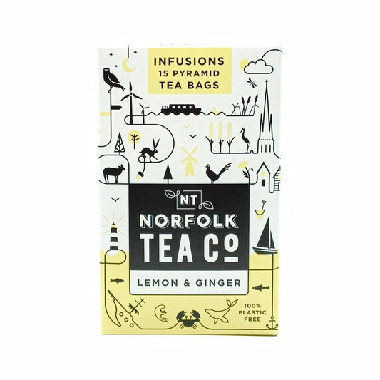 Norfolk Tea Co. - Lemon & Ginger Tea (15 Pyramids)