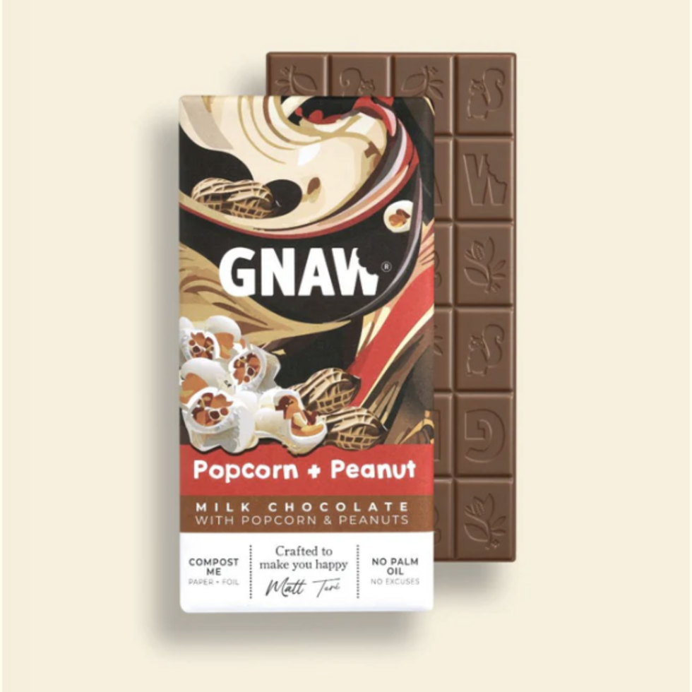 Gnaw Popcorn & Peanut - Milk Choc Bar 80g