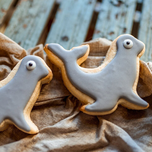 Hand Decorated Biscuits - Seal Shaped
