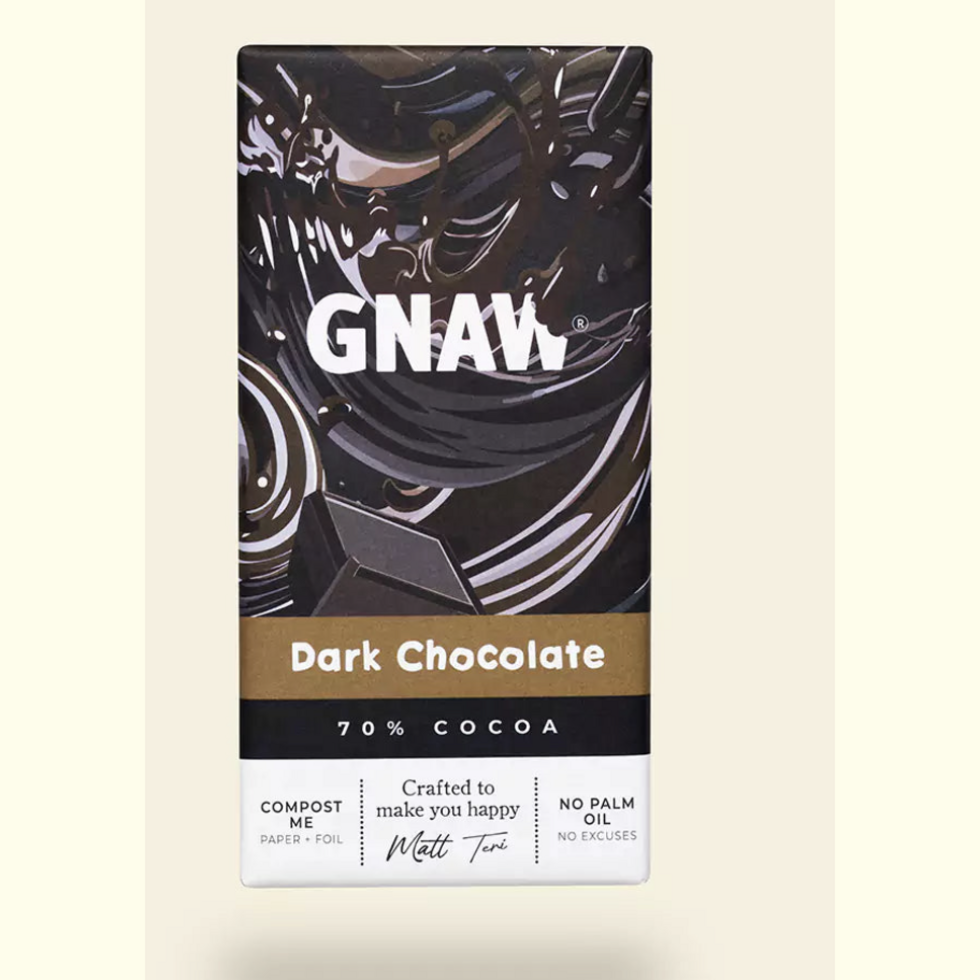 Gnaw 70% Dark Chocolate Bar (Vegan) - 80g