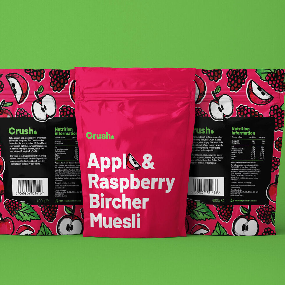 Crush Apple & Raspberry Bircher Muesli - 400g