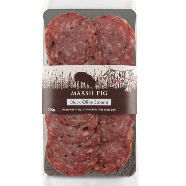Marsh Pig Salami [Sliced] Black Olive - 100g