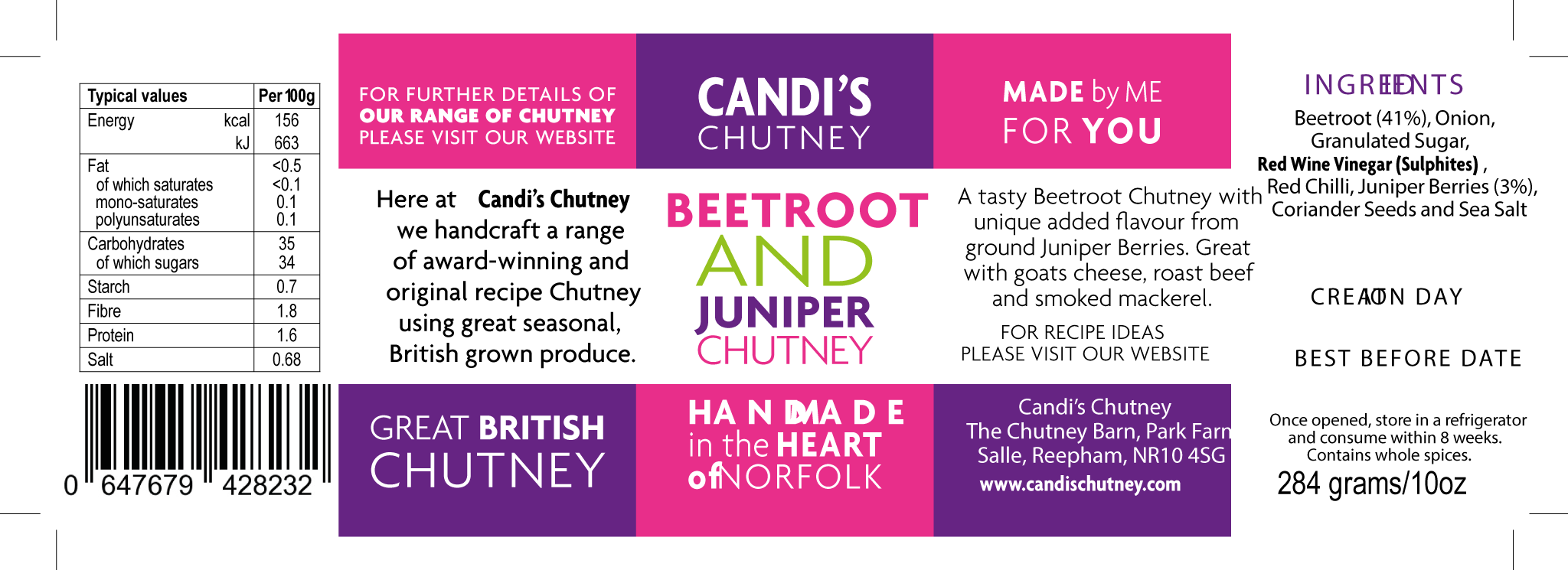 Beetroot & Juniper Chutney - 284g