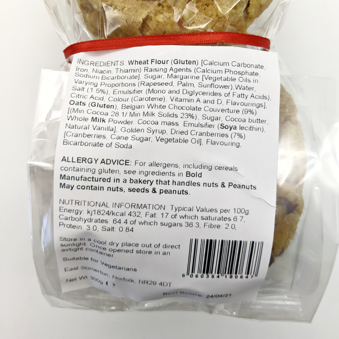 LIMITED EDITION - Cranberry & White Choc Cookies