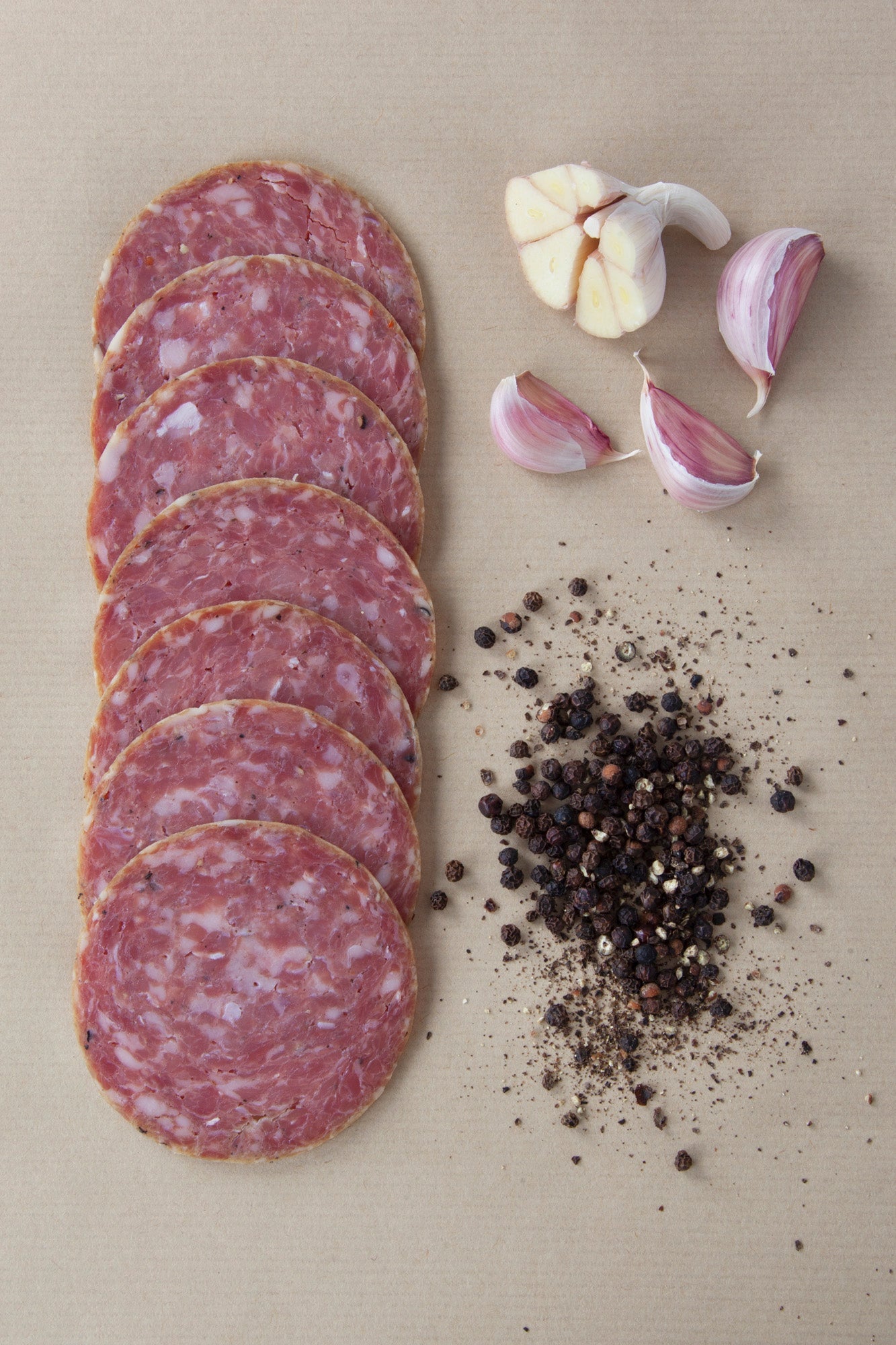 Marsh Pig Salami [Sliced] Garlic & Black Pepper | 70g
