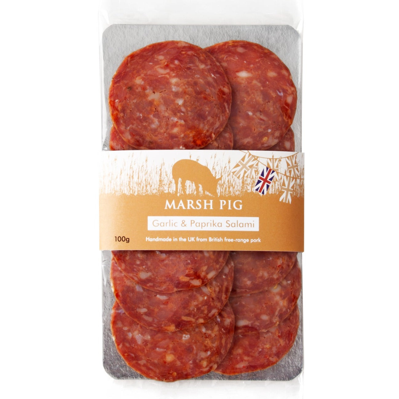 Marsh Pig Salami [Sliced] Garlic & Paprika - 100g