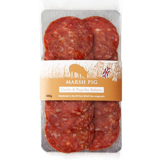 Marsh Pig Salami [Sliced] Garlic & Paprika - 100g