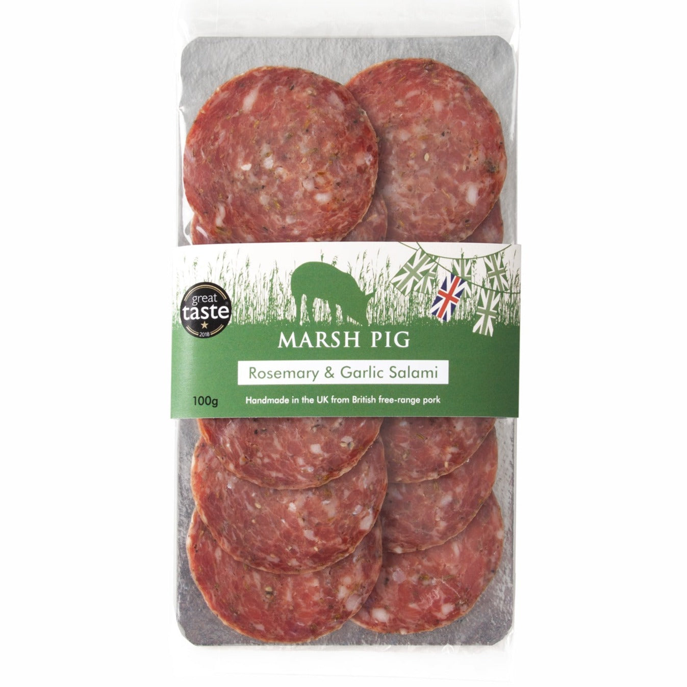 Marsh Pig Salami [Sliced] Rosemary & Garlic - 100g