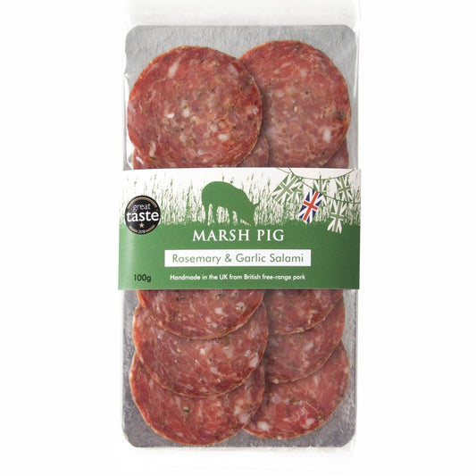 Marsh Pig Salami [Sliced] Rosemary & Garlic - 100g