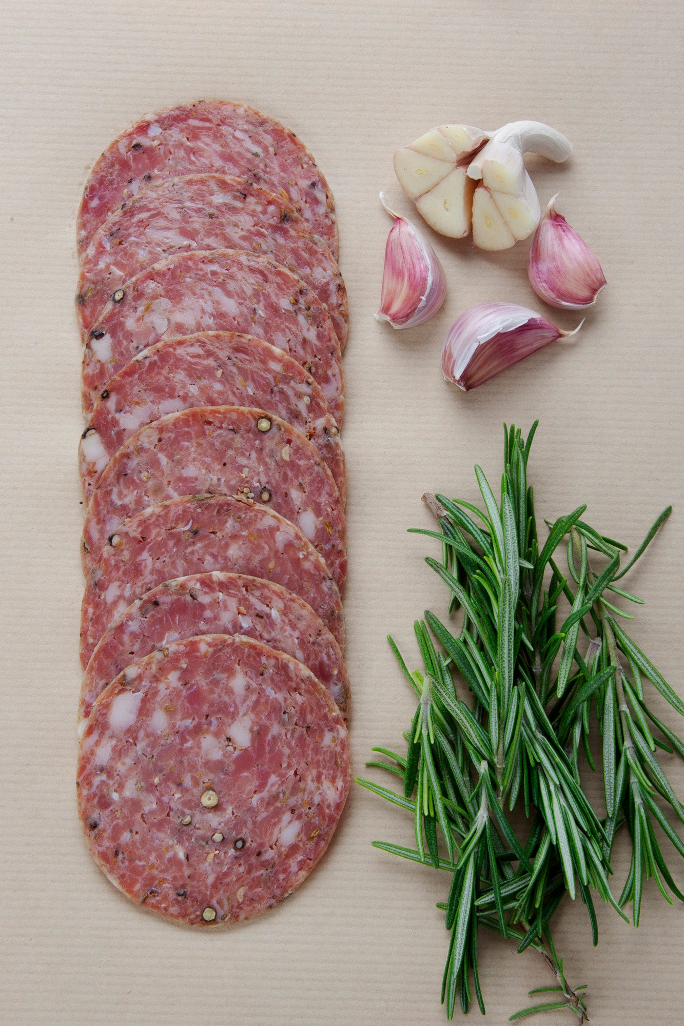 Marsh Pig Salami [Sliced] Rosemary & Garlic - 100g