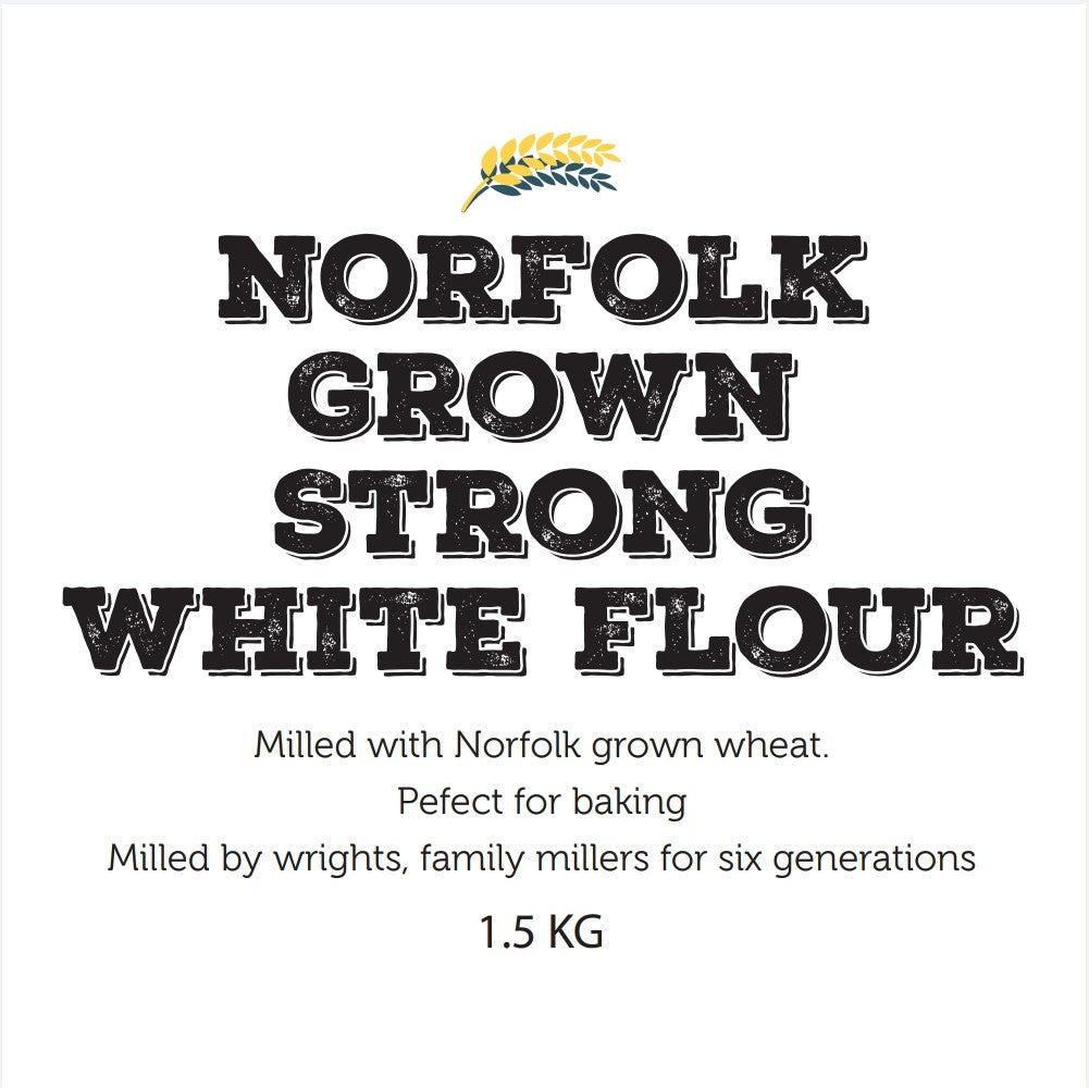 Norfolk Grown Strong White Flour - 1.5 kg