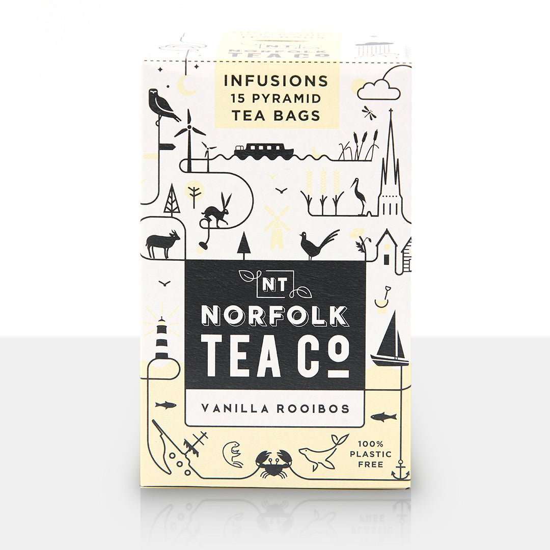 Norfolk Tea Co. - Vanilla Rooibos Tea (15 Biodegradable Pyramids)