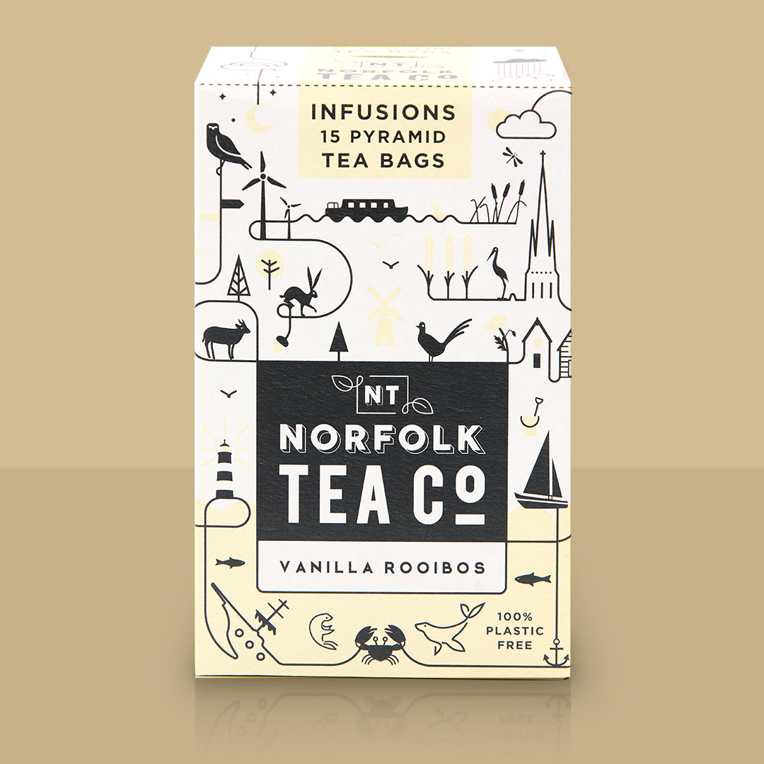 Norfolk Tea Co. - Vanilla Rooibos Tea (15 Biodegradable Pyramids)
